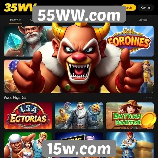 Variedade de jogos disponíveis no 55WW.com